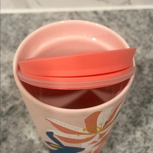 Starbucks Spring Easter Bunny Pink Rainbow Floral Ceramic Tumbler Mug 12 oz - Picture 8 of 12